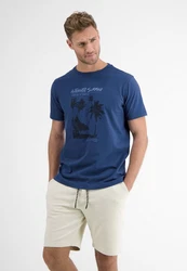 LERROS T-Shirt mit Frontprint Blau/Dunkelblau