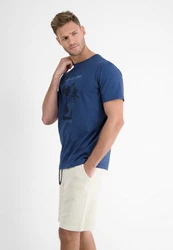 LERROS T-Shirt mit Frontprint Blau/Dunkelblau