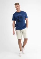 LERROS T-Shirt mit Frontprint Blau/Dunkelblau
