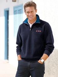 Witt Fleeceshirt Fleecepullover Dunkelblau/Lila