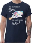 Shirtracer T-Shirt Mein Bauch schreit Kekse! Einhorn Sprüche Rosa/Grau/Dunkelblau/Beige/Lila