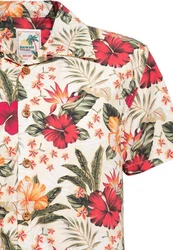 KingKerosin Kurzarmhemd Style Rosa/Beige/Blau/Grün/Rot