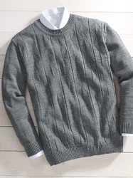 Sieh an! Strickpullover Grau/Dunkelgrau