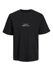 Jack & Jones Kurzarmshirt JORGROCERY TEE SS CREW NECK Schwarz