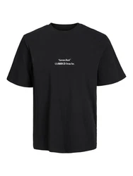 Jack & Jones Kurzarmshirt JORGROCERY TEE SS CREW NECK Schwarz