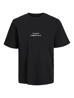 Jack & Jones Kurzarmshirt JORGROCERY TEE SS CREW NECK Schwarz