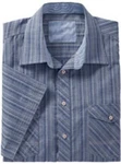 Witt Funktionshemd Kurzarm Hemd Blau/Grau/Hellblau