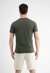LERROS T-Shirt mit Frontprint Dunkelgrün/Grün