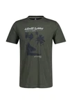 LERROS T-Shirt mit Frontprint Dunkelgrün/Grün