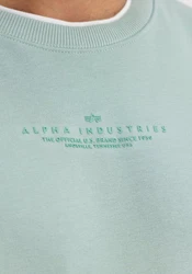 Alpha Industries Double Layer Sweater Grün/Hellblau/Hellgrün
