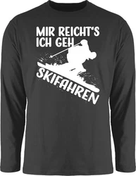 Shirtracer Rundhalsshirt Mir reicht's ich geh Skifahren weiß