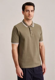 Poloshirt Regular Kurzarm Kragen Uni