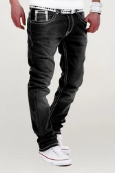 MT Styles Jeans Straight-Fit Hose RJ-133 Schwarz/Dunkelgrau