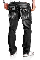 MT Styles Jeans Straight-Fit Hose RJ-133 Schwarz/Dunkelgrau