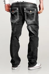 MT Styles Jeans Straight-Fit Hose RJ-133 Schwarz/Dunkelgrau