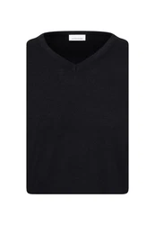 seidensticker Strickpullover V-Neck Schwarz/Dunkelblau