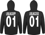 Couples Shop Kapuzenpullover Lieblingsdepp & Lieblingszicke King Queen Hoodie Prchen Set Schwarz/Grau/Braun