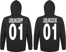 Kapuzenpullover Lieblingsdepp & Lieblingszicke King Queen Hoodie Prchen Set Hoodie mit modischem Print