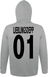 Couples Shop Kapuzenpullover Lieblingsdepp & Lieblingszicke King Queen Hoodie Prchen Set Grau