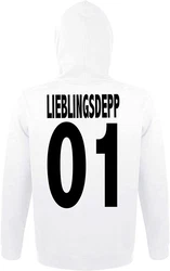 Couples Shop Kapuzenpullover Lieblingsdepp & Lieblingszicke King Queen Hoodie Prchen Set Weiß/Grau/Hellblau/Creme