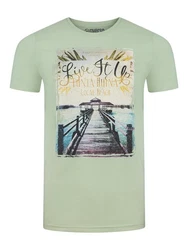 riverso T-Shirt RIVLukas Regular Fit (1-tlg) Kurzarm Tee Shirt Grün/Hellgrün