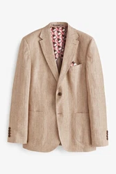 Next Sakko Signature Leomaster Leinenblazer Braun/Beige/Khaki
