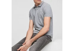 s.Oliver Herren Poloshirt Kurzarm Regular Fit mit Logostickerei Grau/Hellgrau/Dunkelgrau