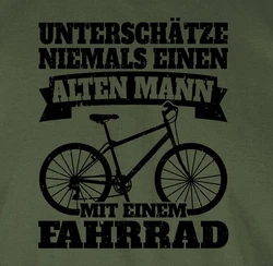 Shirtracer T-Shirt Unterschätze niemals einen alten Mann mit einem Fahrrad schwarz