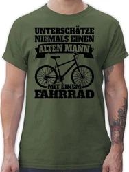 Shirtracer T-Shirt Unterschätze niemals einen alten Mann mit einem Fahrrad schwarz