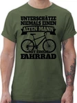 Shirtracer T-Shirt Unterschätze niemals einen alten Mann mit einem Fahrrad schwarz