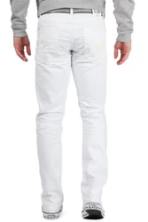 Cipo & Baxx Slim-fit-Jeans Herren Hose BA-CD319C Weiß/Beige
