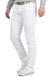 Cipo & Baxx Slim-fit-Jeans Herren Hose BA-CD319C Weiß/Beige
