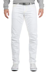 Cipo & Baxx Slim-fit-Jeans Herren Hose BA-CD319C Weiß/Beige