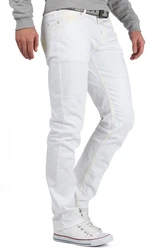 Cipo & Baxx Slim-fit-Jeans Herren Hose BA-CD319C Weiß/Beige