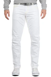 Cipo & Baxx Slim-fit-Jeans Herren Hose BA-CD319C Weiß/Beige