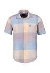 LERROS Kurzarmhemd Slub Karo Mischfarben/Beige/Blau/Hellblau