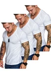 Amaci&Sons T-Shirt EUGENE Herren 3er-Pack Basic Oversize V-Ausschnitt Weiß/Creme/Dunkelblau/Hellblau/Schwarz/Lila Amaci&Sons T-Shirt EUGENE Herren 3er-Pack Basic Oversize V-Ausschnitt Weiß/Creme/Dunkelblau/Hellblau/Schwarz/Lila