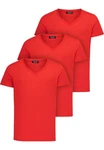 Amaci&Sons T-Shirt EUGENE Herren 3er-Pack Basic Oversize V-Ausschnitt Rot/Dunkelrot Amaci&Sons T-Shirt EUGENE Herren 3er-Pack Basic Oversize V-Ausschnitt Rot/Dunkelrot