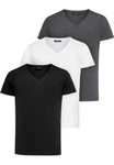 Amaci&Sons T-Shirt EUGENE Herren 3er-Pack Basic Oversize V-Ausschnitt Weiß/Schwarz/Hellblau/Lila/Dunkelblau/Creme Amaci&Sons T-Shirt EUGENE Herren 3er-Pack Basic Oversize V-Ausschnitt Weiß/Schwarz/Hellblau/Lila/Dunkelblau/Creme