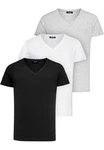 Amaci&Sons T-Shirt EUGENE Herren 3er-Pack Basic Oversize V-Ausschnitt Weiß/Grau/Creme/Schwarz/Hellgrau/Dunkelgrau Amaci&Sons T-Shirt EUGENE Herren 3er-Pack Basic Oversize V-Ausschnitt Weiß/Grau/Creme/Schwarz/Hellgrau/Dunkelgrau