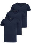 Amaci&Sons T-Shirt EUGENE Herren 3er-Pack Basic Oversize V-Ausschnitt Dunkelblau/Hellblau Amaci&Sons T-Shirt EUGENE Herren 3er-Pack Basic Oversize V-Ausschnitt Dunkelblau/Hellblau