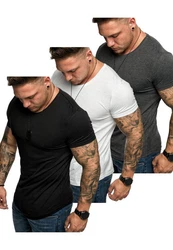Amaci&Sons T-Shirt TACOMA Dunkelgrau/Grau/Weiß/Schwarz/Lila