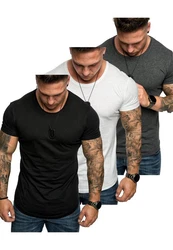 Amaci&Sons T-Shirt TACOMA Dunkelgrau/Grau/Weiß/Schwarz/Lila