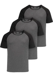 T-Shirt 3. SALEM 3er-Pack T-Shirts (3er-Pack) Herren Basic Oversize Kontrast Raglan T-Shirt