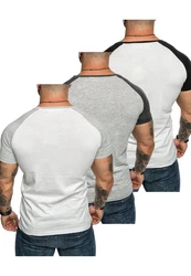 Amaci&Sons Basic Oversize Kontrast Raglan T-Shirt Grau/Dunkelgrau