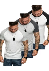 Amaci&Sons Basic Oversize Kontrast Raglan T-Shirt Grau/Dunkelgrau