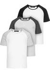 Amaci&Sons Basic Oversize Kontrast Raglan T-Shirt Grau/Dunkelgrau