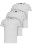 Amaci&Sons T-Shirt 3 LANCASTER Basic Oversize T-Shirt Grau/Hellgrau
