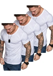Amaci&Sons T-Shirt 3 LANCASTER Basic Oversize T-Shirt Weiß/Creme/Hellblau/Schwarz