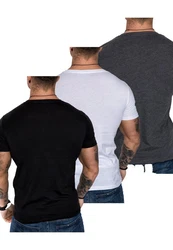 Amaci&Sons T-Shirt 3 LANCASTER Basic Oversize T-Shirt Weiß/Dunkelgrau/Grau/Schwarz/Creme/Hellgrau